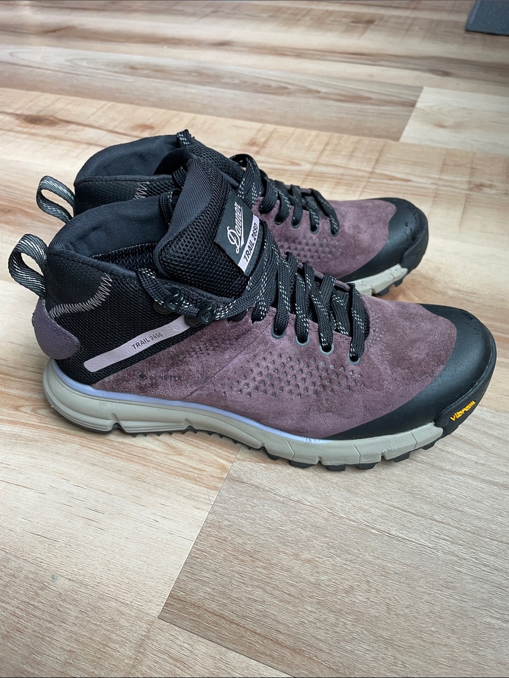 Danner Plum Suede Mid Hiking Boots with Black Accents